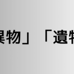 「異物」と「遺物」の違い