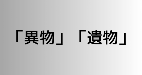 「異物」と「遺物」の違い