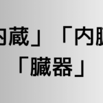 「内蔵」と「内臓」と「臓器」の違い